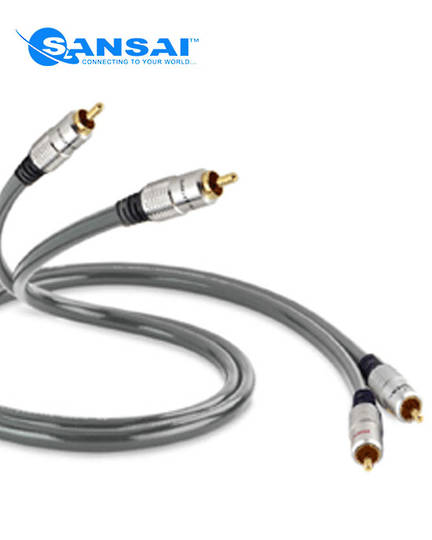 SANSAI 2 RCA Plugs to Plugs Heavy Duty Cable 4.5m