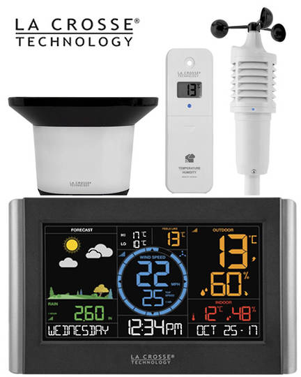 V22-WRTH La Crosse WIFI Wind Speed Rain Colour Weather Station