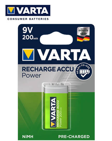 VARTA 9V Pre-Charged NiMH Rechargeable Battery