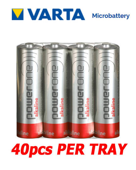 VARTA POWERONE AA Alkaline Battery, Pack of 40