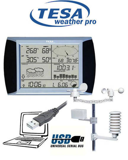 WS1081 TESA Prof Touch Screen Weather Station with PC Links