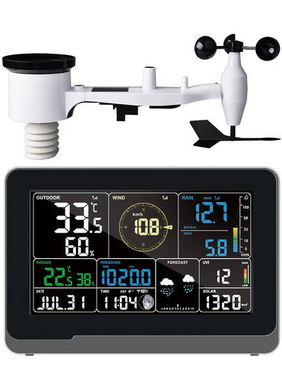 WS3980C-PRO TESA Prof 7.5 Inch Colour WIFI Weather Station with IOT Intelligent Linkage Control