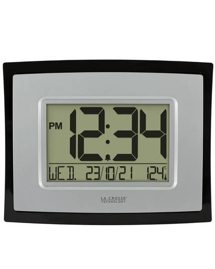 WT8002UV2 Digital Wall Clock with Indoor Temp and Calendar