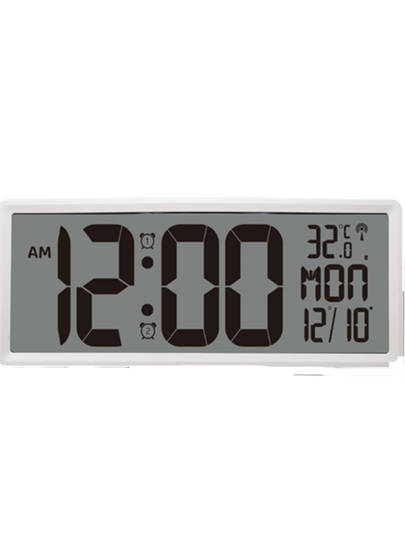 WT9552 TESA Large Digital LCD Wall Clock with Indoor Temp and Date