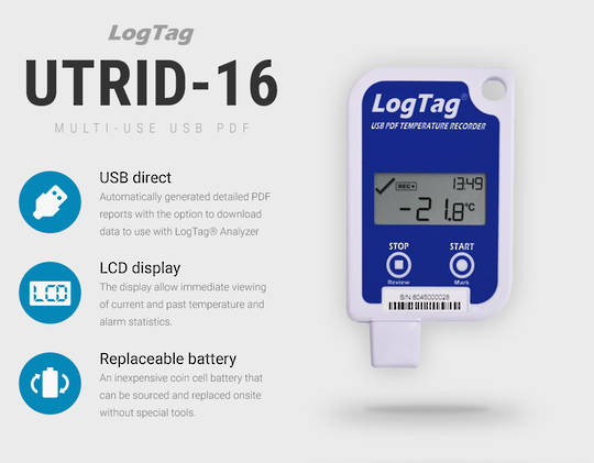 UTRID-16 Multi-Use USB Data Logger with LCD Display