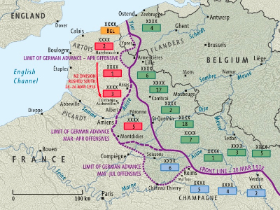 Map of Spring Offensive Battlefields