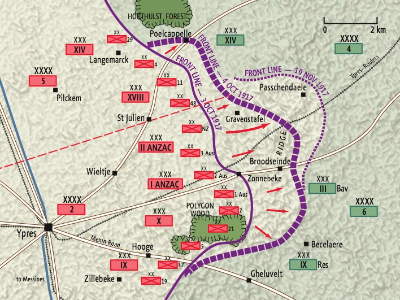 Battle of Passchndeale map