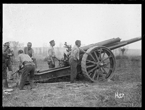 Field gun at the Battle of Messines
