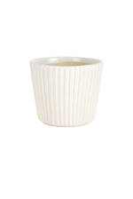 Ribbed Ceramic Planter White Small