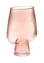 Lianne Ribbed Glass Vase Blush