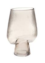 Lianne Ribbed Glass Vase Taupe