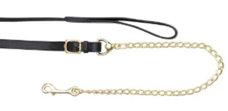 Aintree Leather Lead/ Solid Brass  Chain