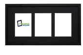 A4 3-Window Black Frame Black Mat 406sb