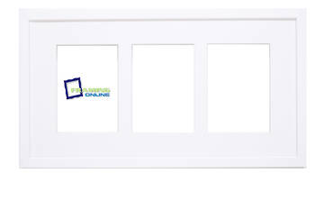 A4 3-Window White Frame White Mat 406sw