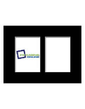 5x7 2-Window Portrait Black Mat
