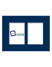 5x7 2-Window Portrait Dark-Blue Mat