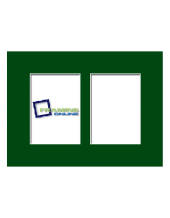 6x8 2-Window Portrait Green Mat