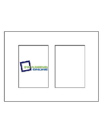 8x10 2-Window White Mat