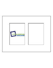 4x6 2-Window Portrait White Mat