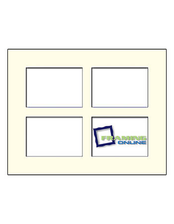 8x10 4-Window Cream Mat
