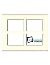 8x10 4-Window Cream Mat