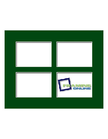A4 4-Window Green Mat
