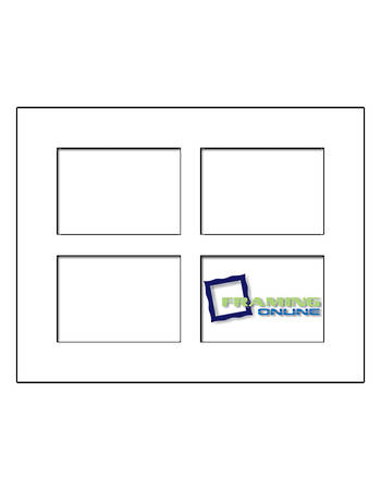 8x10 4-Window White Mat