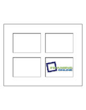 8x10 4-Window White Mat