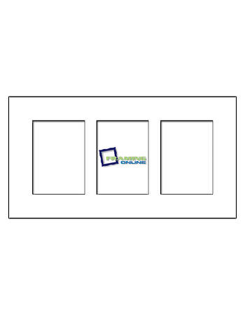 6x8 3-Window White Mat