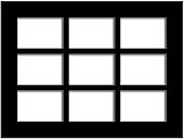 5x7 9-Window Black Mat