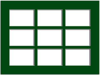 5x7 9-Window Green Mat
