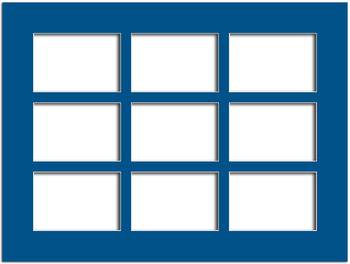 6x8 9-Window Mid-Blue Mat