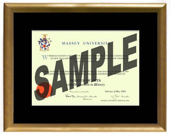 Massey University Degree Gold Frame 210