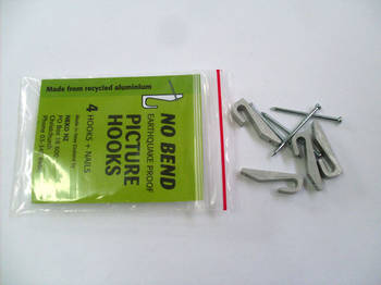 "No Bend" Picture Hooks (qty4) OUT OF STOCK
