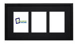 8x10 3-Window Black Frame Black Mat 406sb