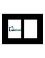 6x8 2-Window Portrait Black Mat