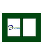 5x7 2-Window Portrait Green Mat