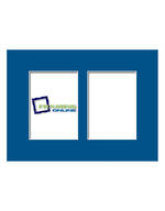 8x10 2-Window Mid-Blue Mat