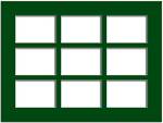 5x7 9-Window Green Mat