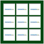 200x200mm 9-Window Green Mat