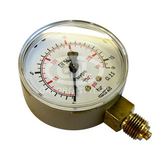 Pressure Gauge 60mm - 0-230PSI, 0-16 BAR, 1/4