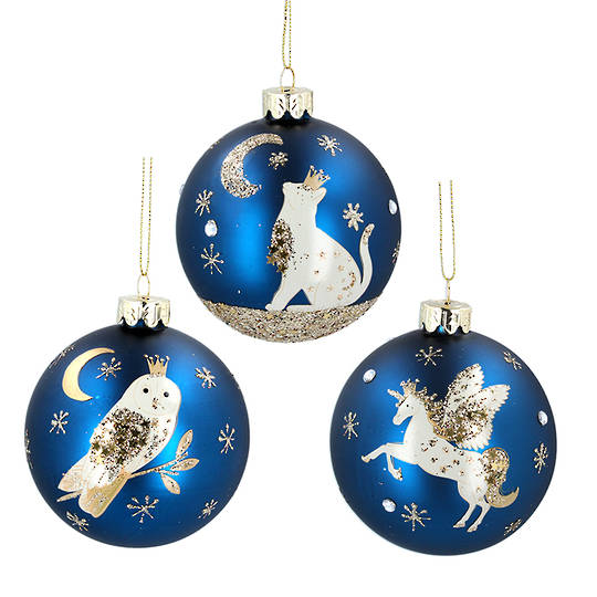Glass Ball Matt Blue, Starlight 8cm