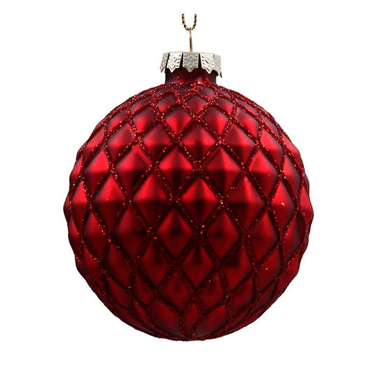 Glass Ball Matt Red, Lounge 8cm