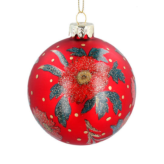 Glass Ball Red, Red Rose 8cm