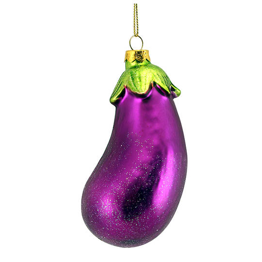 Glass Purple Aubergine 10x4cm