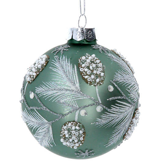 GlassBall Sage, White Fir Berry 8cm SOLD OUT
