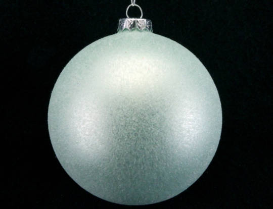 Glass Ball Pale Green, Frosted 10cm