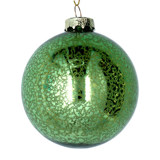 Glass Ball Antique Lime Green 8cm