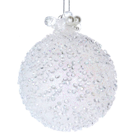 GlassBall White, Glass Beads 8cm SOLD OUT