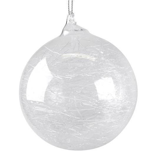 Glass Ball Clear, Glass Shreds Inside 8cm *ETA NOV